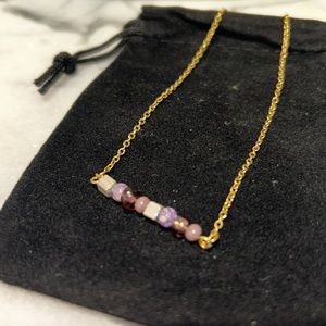 Shades of Purple Beads Necklace-Boutique